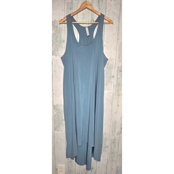 Athleta Presidio Hi-Low Sleeveless Dusty Blue Oversized Billowy Easy Wear Dress - Picture 2 of 7